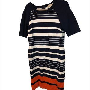 Michael Kors AS NEW blue orange nautical french breton stripe knit dress…